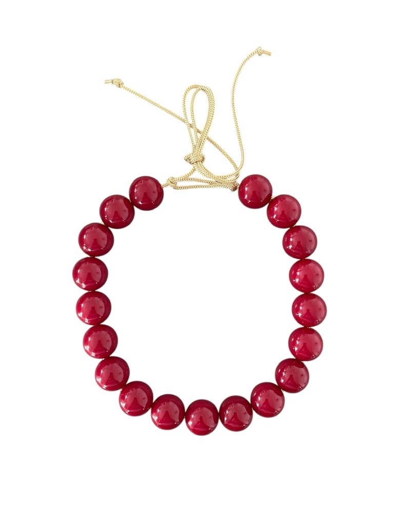 KMs GEMs - Wholesale Beaded/Pearl Necklace - Chunky Beaded Necklace - Garnet