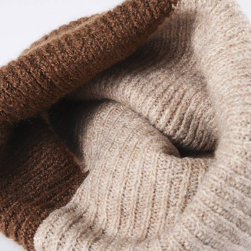 Dipped Shop - Wholesale Beanie - Women's - Simple Contrast Color Warm Knit Beanie DPKB30207