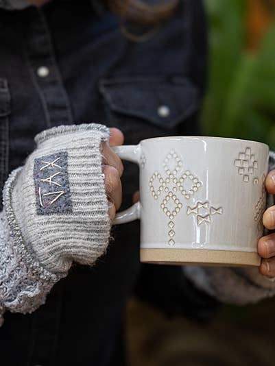 Upcycled Unisex Fingerless Gloves Light mix Grey for wholesale by Jax Upcycled