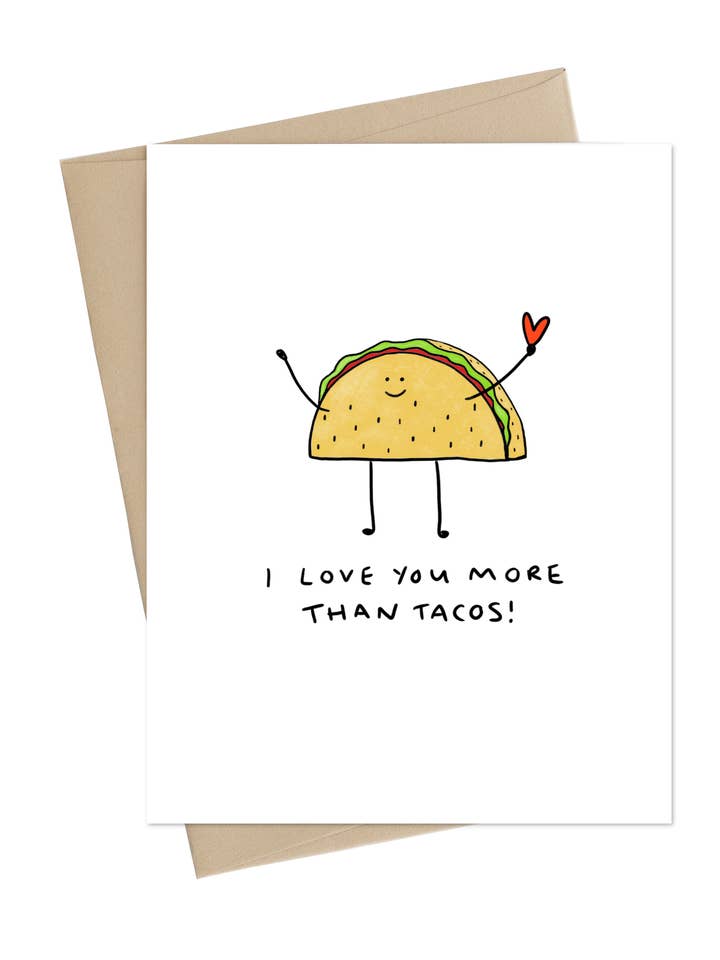 I Love You More Than Tacos Card for wholesale by Little May Papery