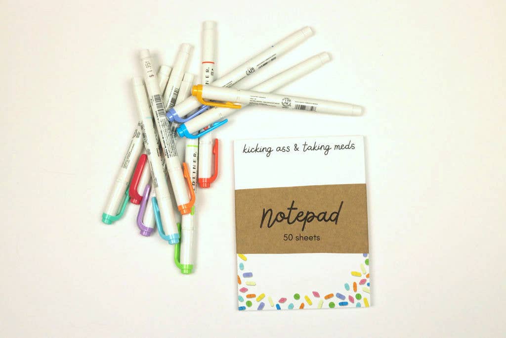 Raspberry Cloud Studio - Wholesale Notepad - Kicking Ass & Taking Meds Notepad1