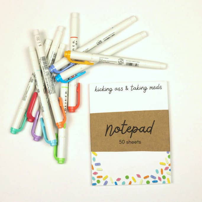 Raspberry Cloud Studio - Wholesale Notepad - Kicking Ass & Taking Meds Notepad1