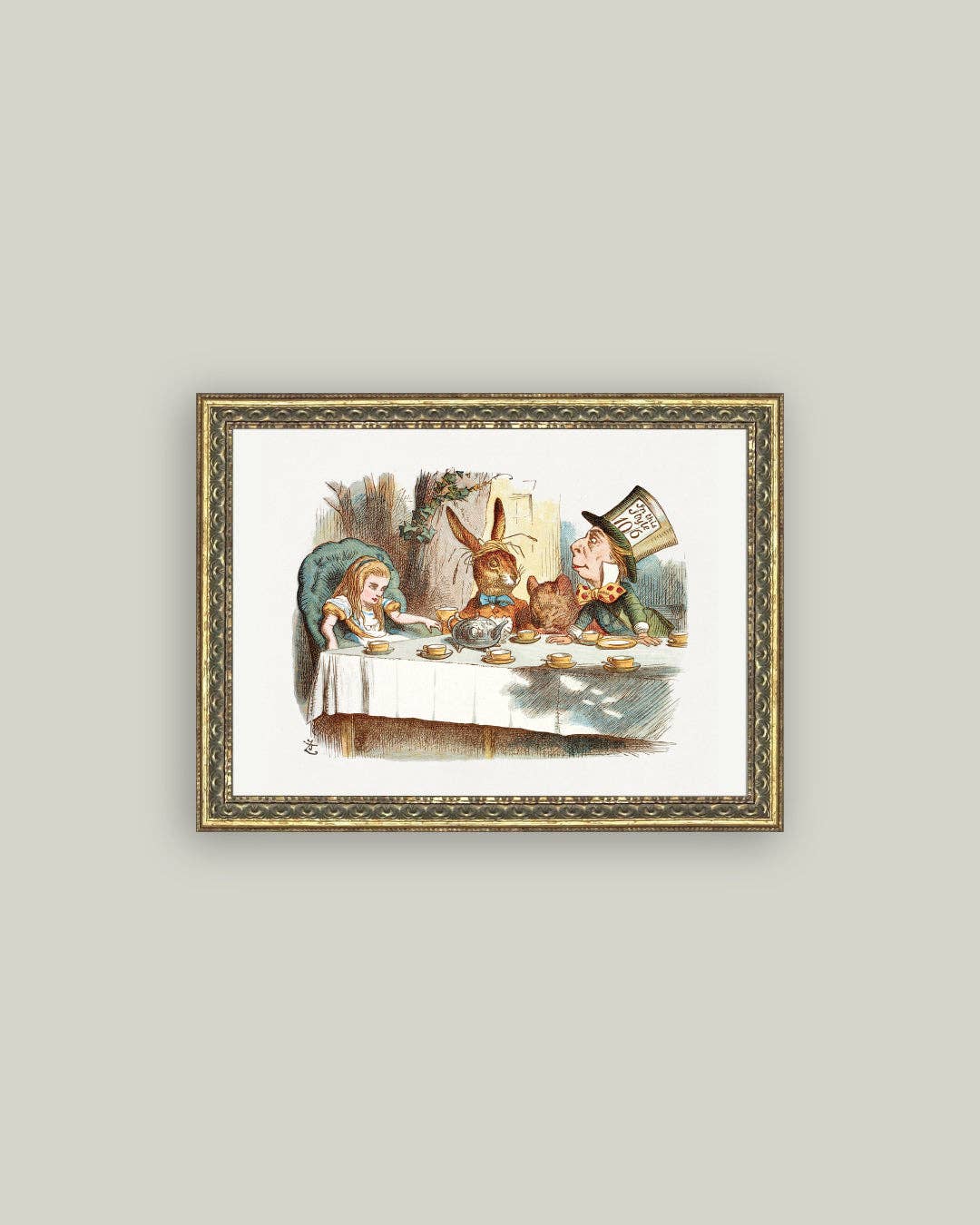Petal Lane Home - Wholesale Art Print - Tea Party with the Mad Hatter Framed Antique Art1