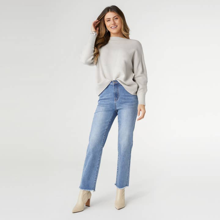 Medium Denim EverStretch Straight Leg Ankle w/ Glitter for wholesale on Faire