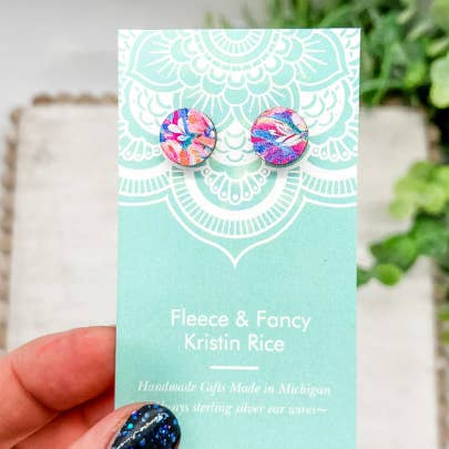 Fleece & Fancy - Wholesale Stud/Post Earrings - Laser Cut Preppy Floral Stud Earrings