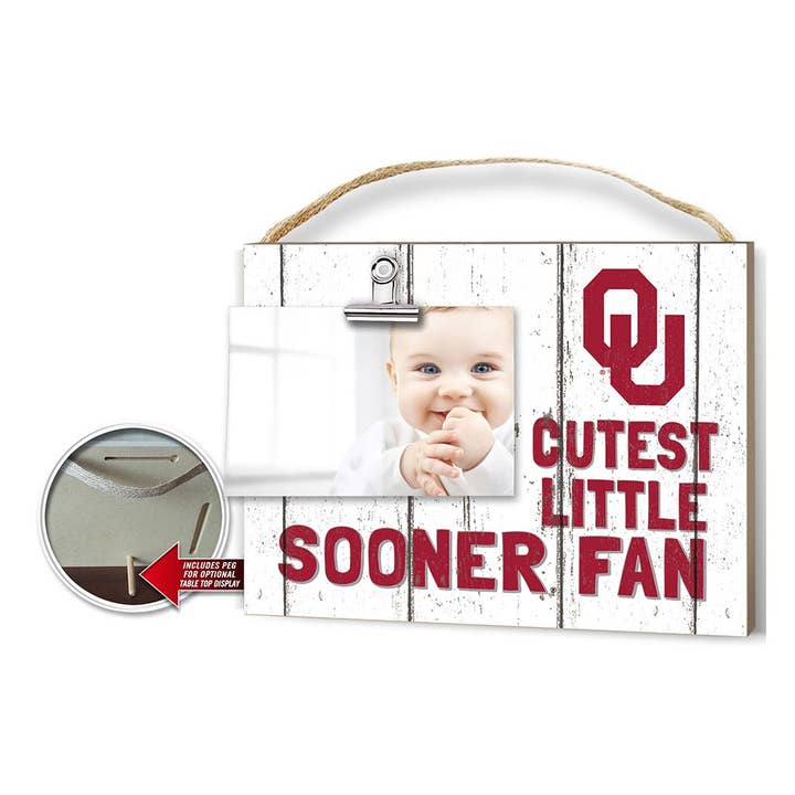Cutest Little Weathered Photo Frame Oklahoma Sooners for wholesale by KH Sports Fan