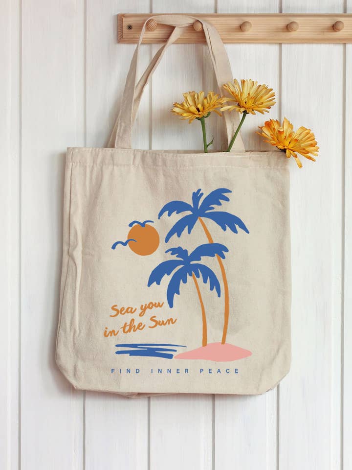 PNTB-P7278m Sea you in the sun Graphic totes for wholesale by PINK NABI