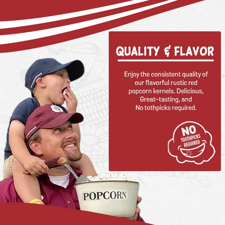 Pilot Knob Farm - Wholesale Popcorn - Popcob, Microwave Healthier - Hull-Less, Rustic Red Popcorn