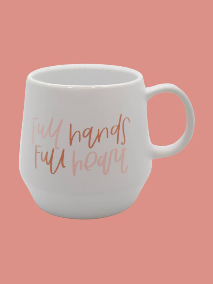Full Hands Full Heart Mug: 16 oz (Teacher Gifts) for wholesale by Chalkfulloflove