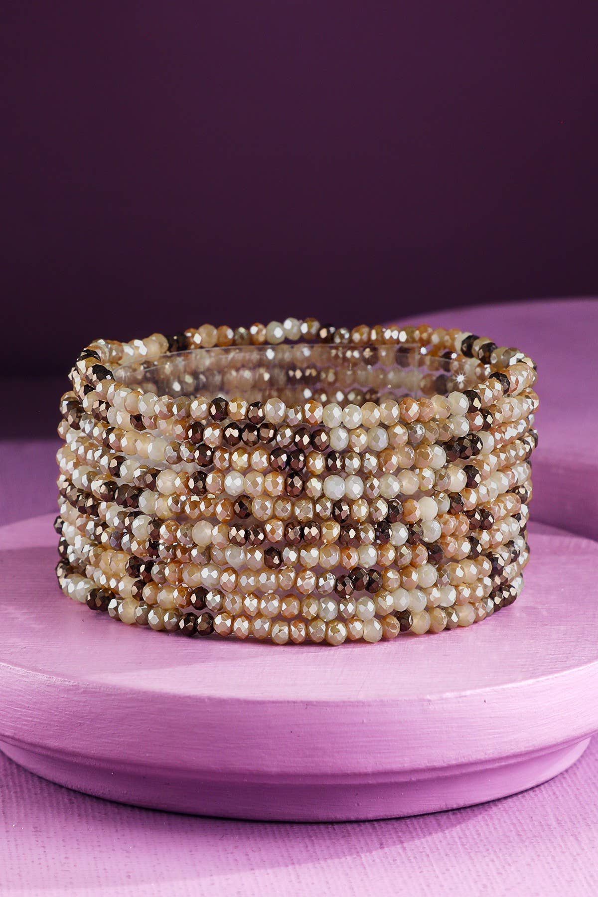 Urbanista - Vendita all'ingrosso Bracciale con perline - Bracciale elasticizzato con 10 pezzi di perline di vetro colorate10