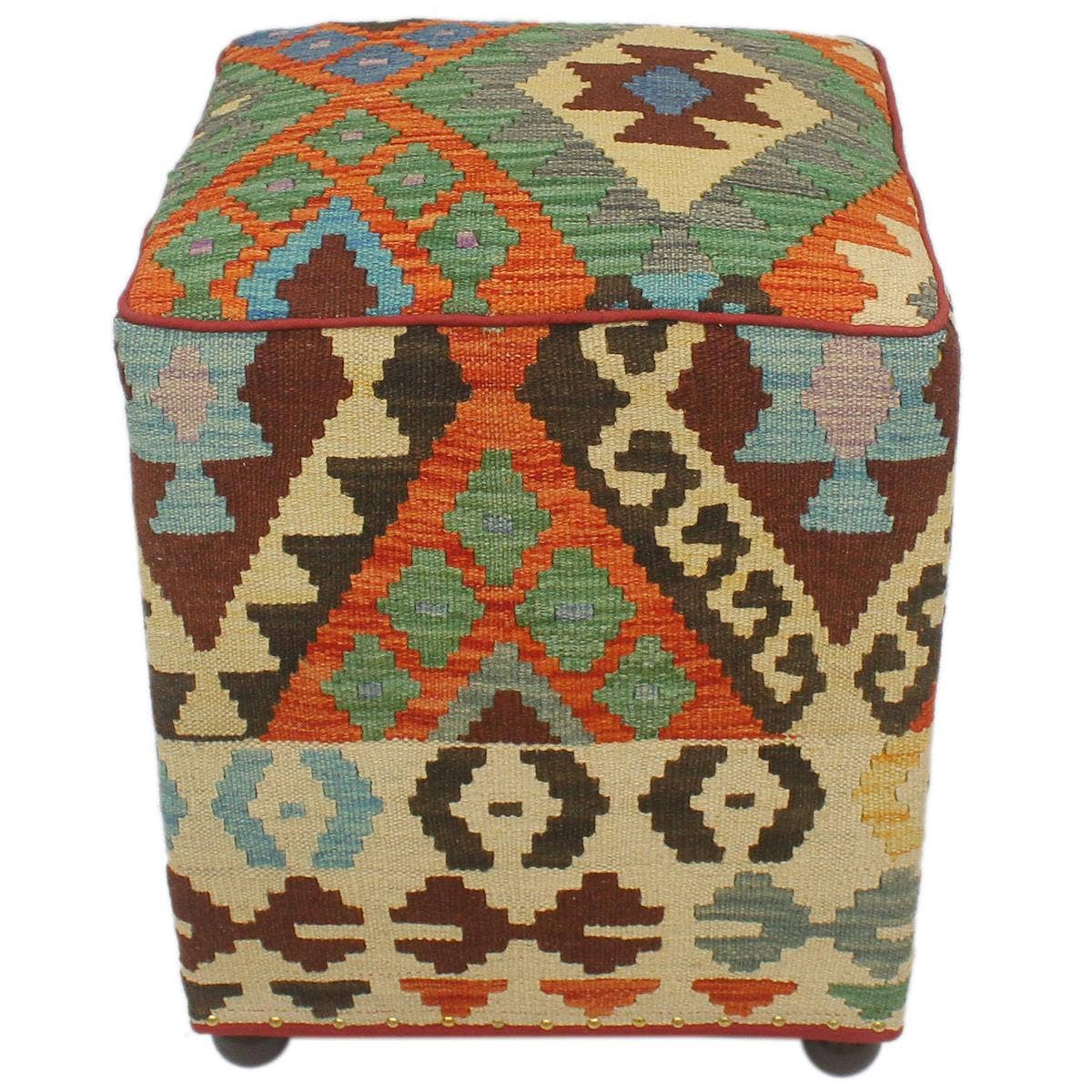 Arshs Fine Rugs - Wholesale Pouf - Urban Alyson Handmade Kilim Upholstered Ottoman2