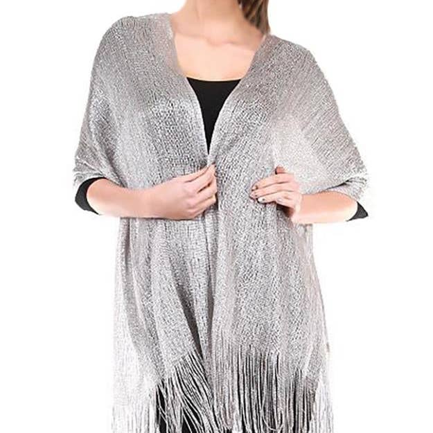 Jasper Trading LLC - Wholesale Wrap - Women's - M8_Grey - One Piece Grey Solid Party Shawl