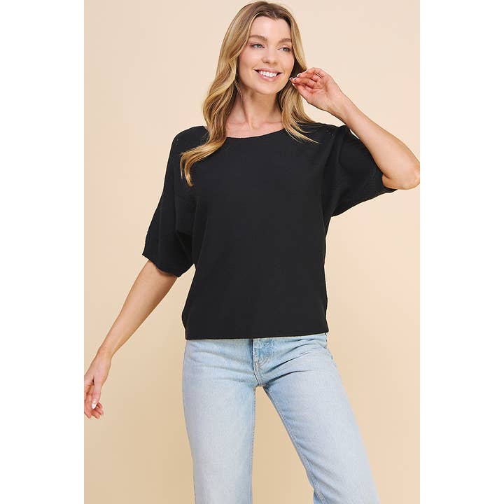 Fine Gauge Dolman with Diamond Pointelle for wholesale by Allie Rose