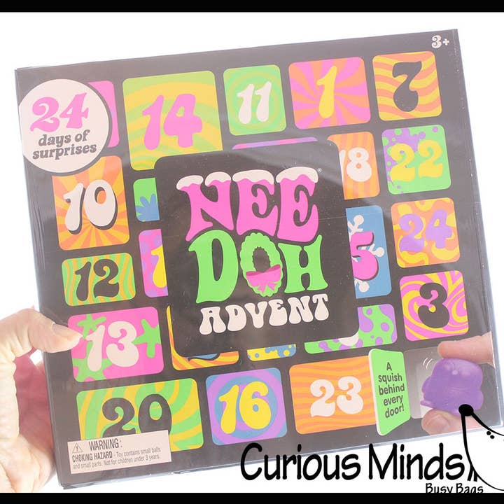 Curious Minds Toys - Vente Calendriers de l'avent - Calendrier de l'Avent NeeDoh - 24 jours de Squish - Cadeau de Noël1