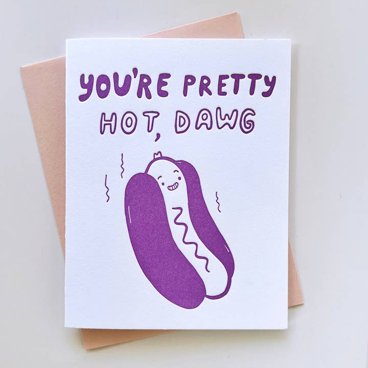 Heißer Dawg Letterpress Liebeskarte für den Großhandel von Ghost Academy