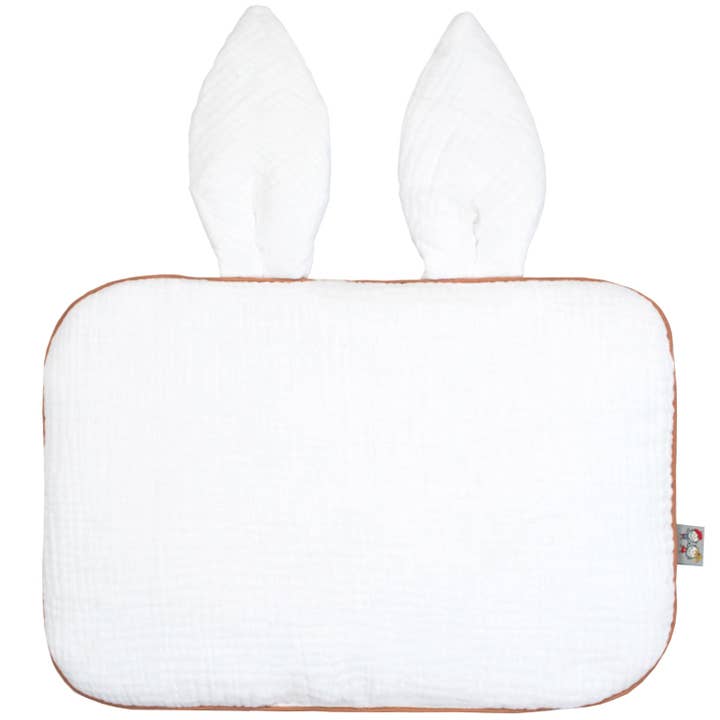 Oreiller plat lapin en gaze de coton, Jeanne pour la vente par Sevira Kids