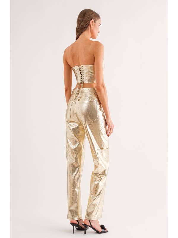 Gaia Gold Corset Top for wholesale on Faire
