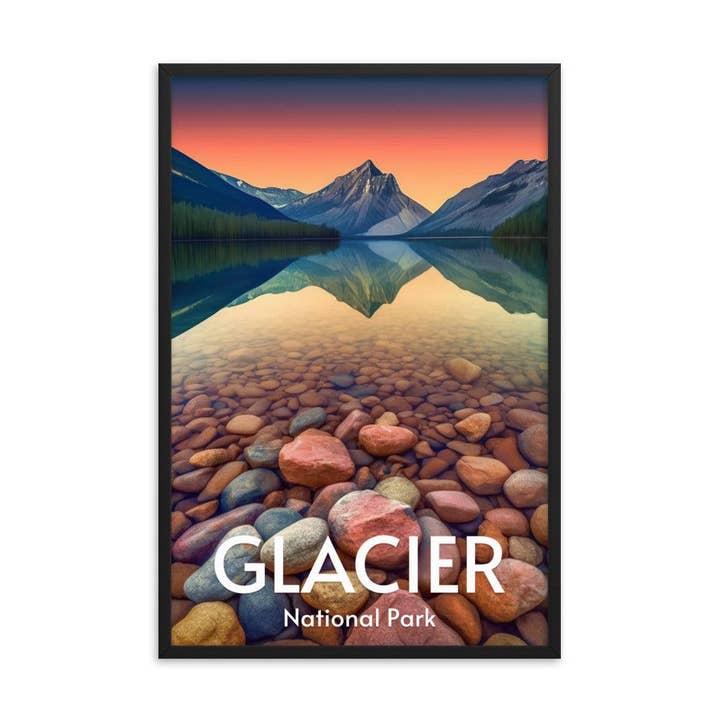 Glacier National Park Framed poster for wholesale by Wander Trails