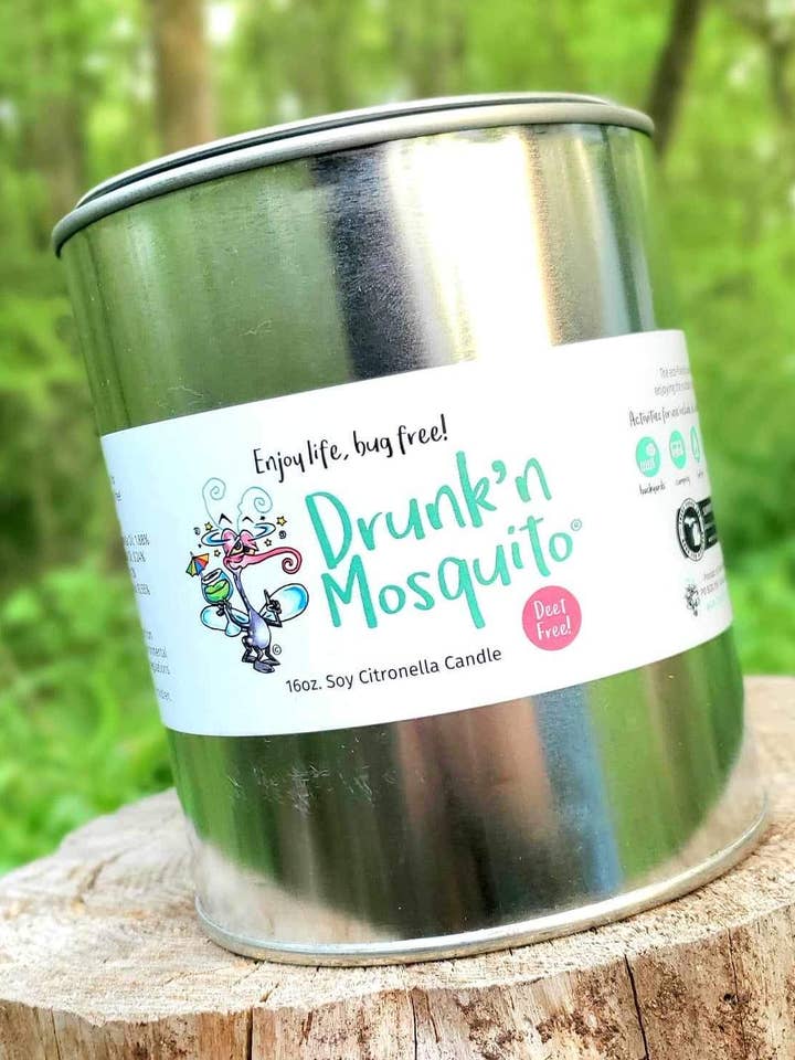 16 oz. Rugged Soy Citronella Candle for wholesale by Drunk'n Mosquito