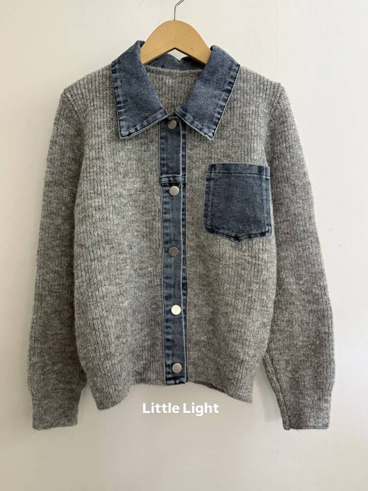 Little Light - Wholesale Jacket - Women's - Denim Layered Pocket Knit Jacket18