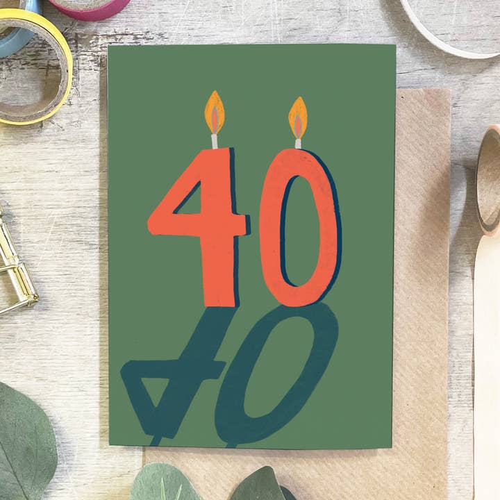 40th Birthday Card - Age Birthday Card for wholesale by martha and hepsie ltd