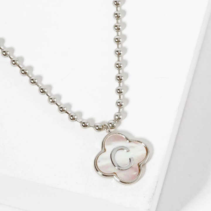 Wild Honey - Wholesale Pendant/Charm Necklace - 18K Gold-Dipped Brass Quatrefoil Monogram Necklace30