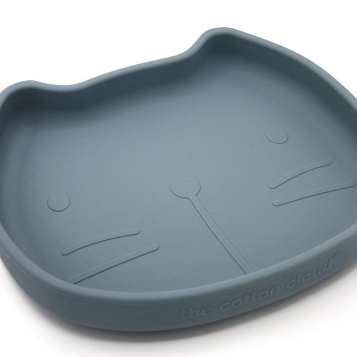 Silicone Dish with Suction Plate Pippa Smokey Blue for wholesale by the cotton cloud