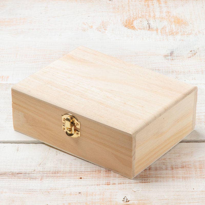 Factory Direct Craft - Wholesale Decorative Box - Unfinished Wood Empty Cigar Box - 7-1/4" x 5-1/2" x 2-1/2"1