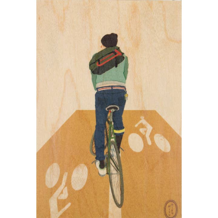 Wood Postcard France Bike for wholesale by Woodhi