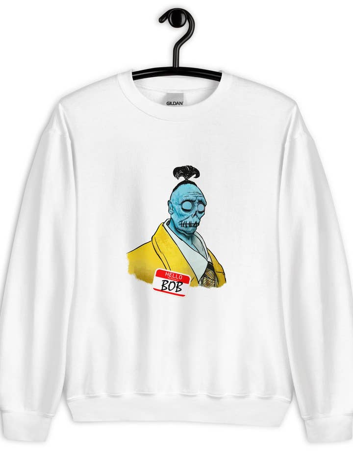 Hello my name is BOB sweatshirt for wholesale by El loco del Pelo Rizo
