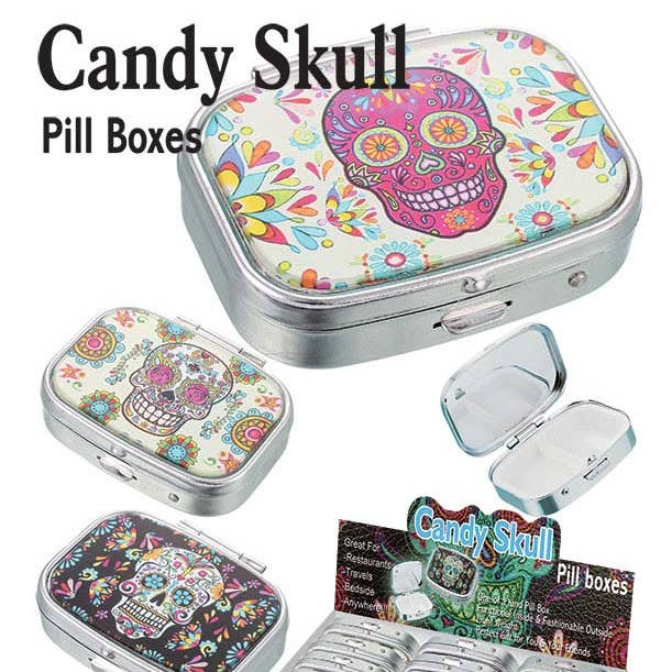 Puka Creations – Großhandel Pillendosen – Candy Skull Pillendosen0