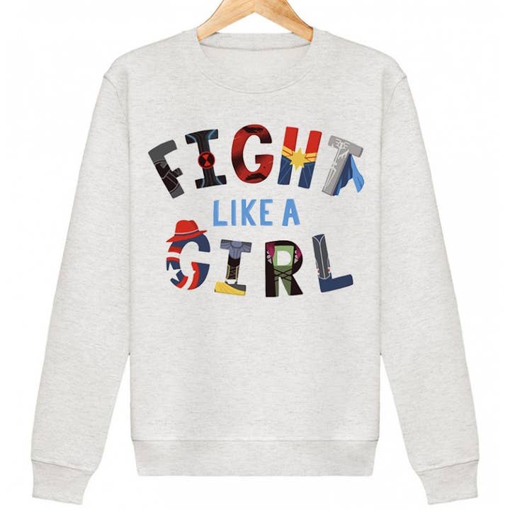 Sudadera de felpa blanca con estampado FIGHT LIKE A GIRL para venta al por mayor de red white