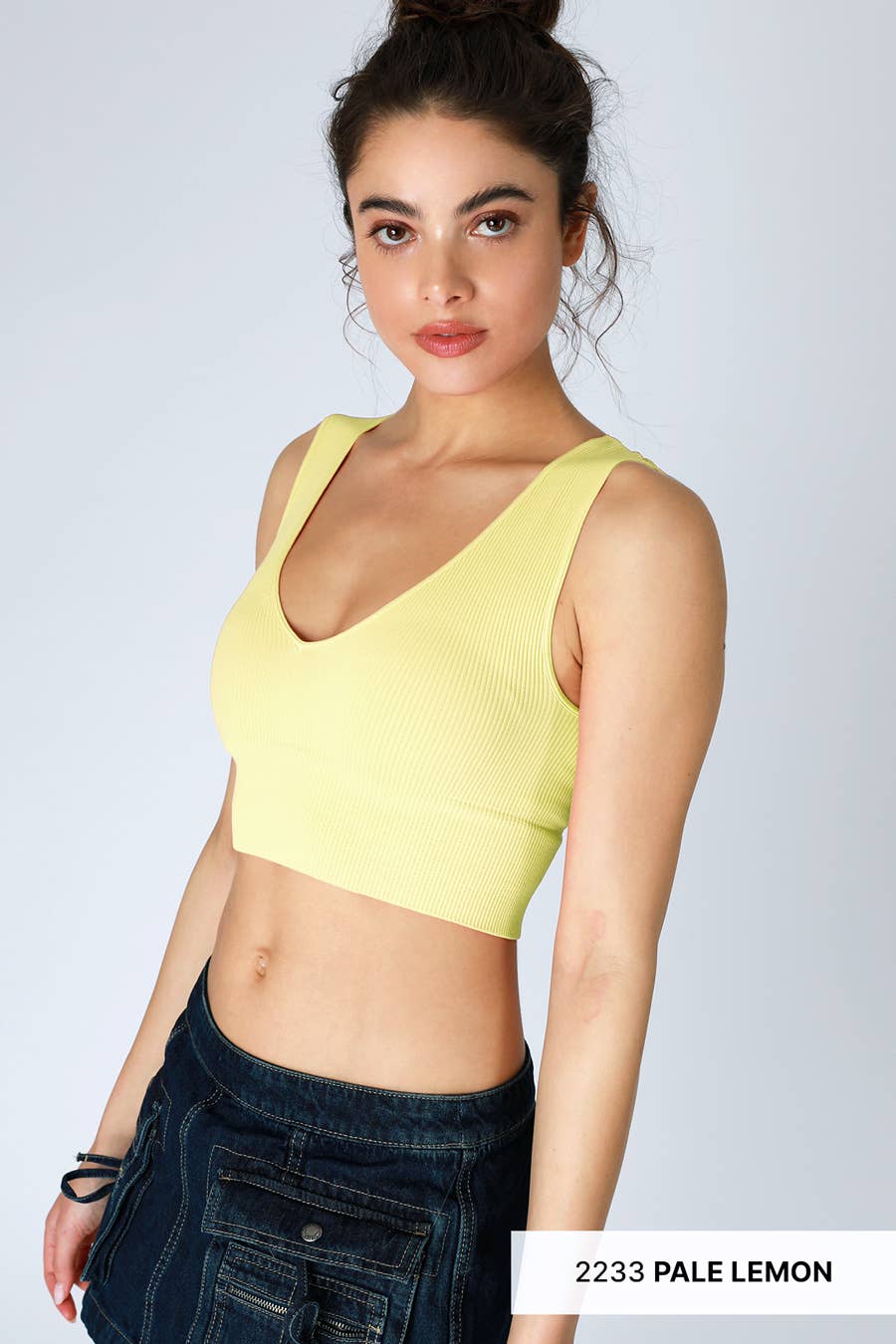 NIKIBIKI - Wholesale Knit Top - Women's - NS7829 - Plunge V-Neck Crop Top20
