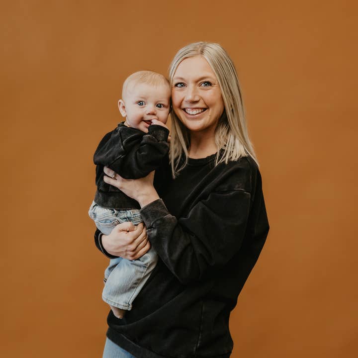 Vintage Stone Wash Adult Crewneck for wholesale by Little Bubs + Co