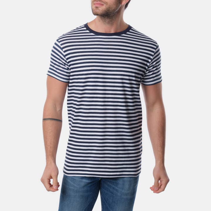 Men's striped short sleeve t-shirt for wholesale by HOPENLIFE