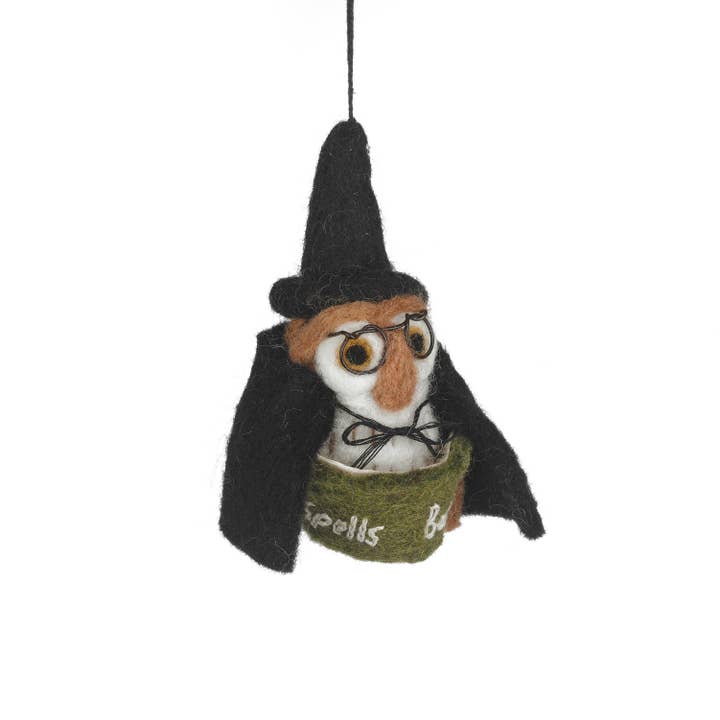 Felt So Good - Wholesale Ornament - Handmade Felt Lumos the Night Owl Halloween Decoration