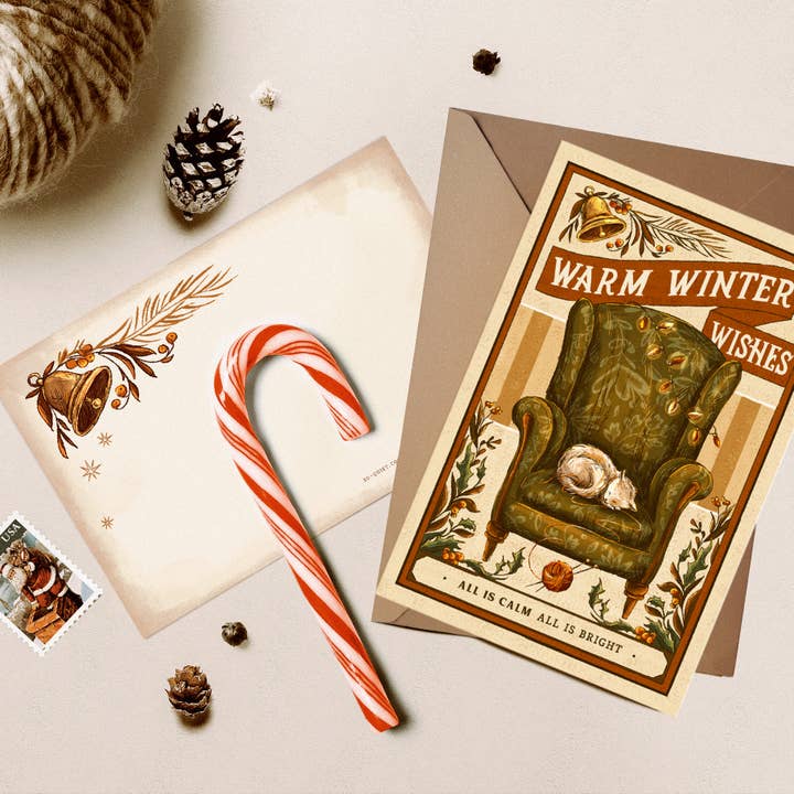 So Quiet - Wholesale Christmas Card - Christmas Cat Postcard1