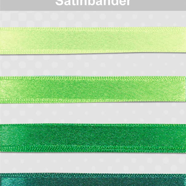 URSUS® / Buntpapierfabrik Ludwig Bähr GmbH & Co. KG - Vente Ruban – emballage cadeau - Rubans satinés verts en 5 nuances