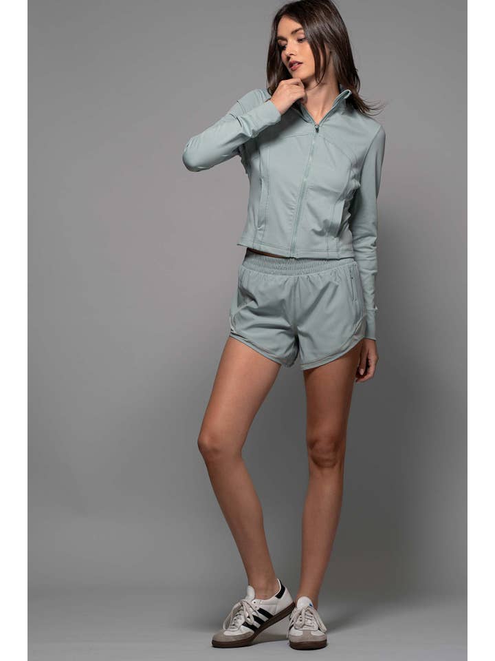 Urban Daizy - Wholesale Athletic Jacket - Women's - Slim Fit Paneled Zip-Up Activewear Jacket