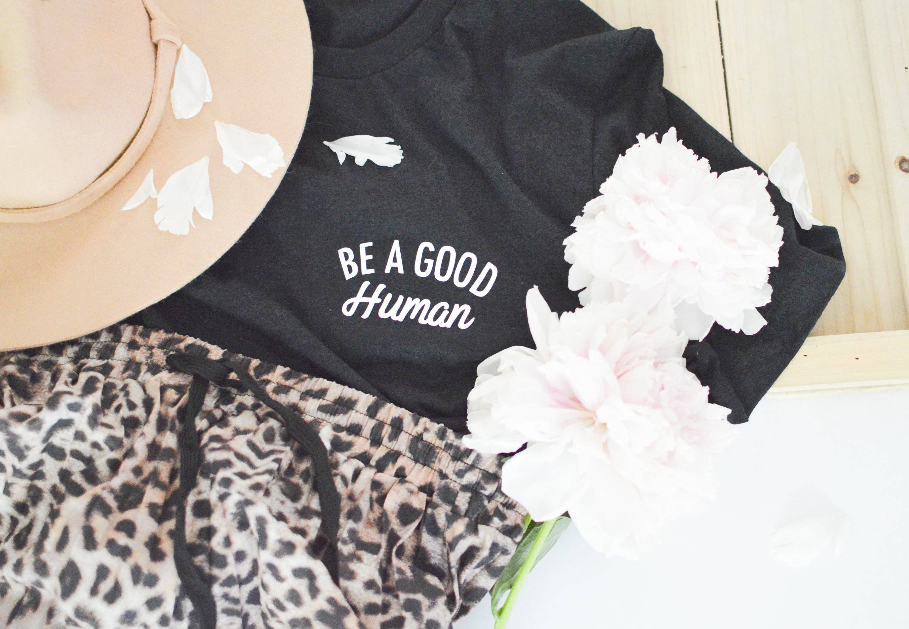 Take it 'N' Leave it - Wholesale Screen Printed T-Shirt - Women's - Be a Good Human - Chest Print Tee4