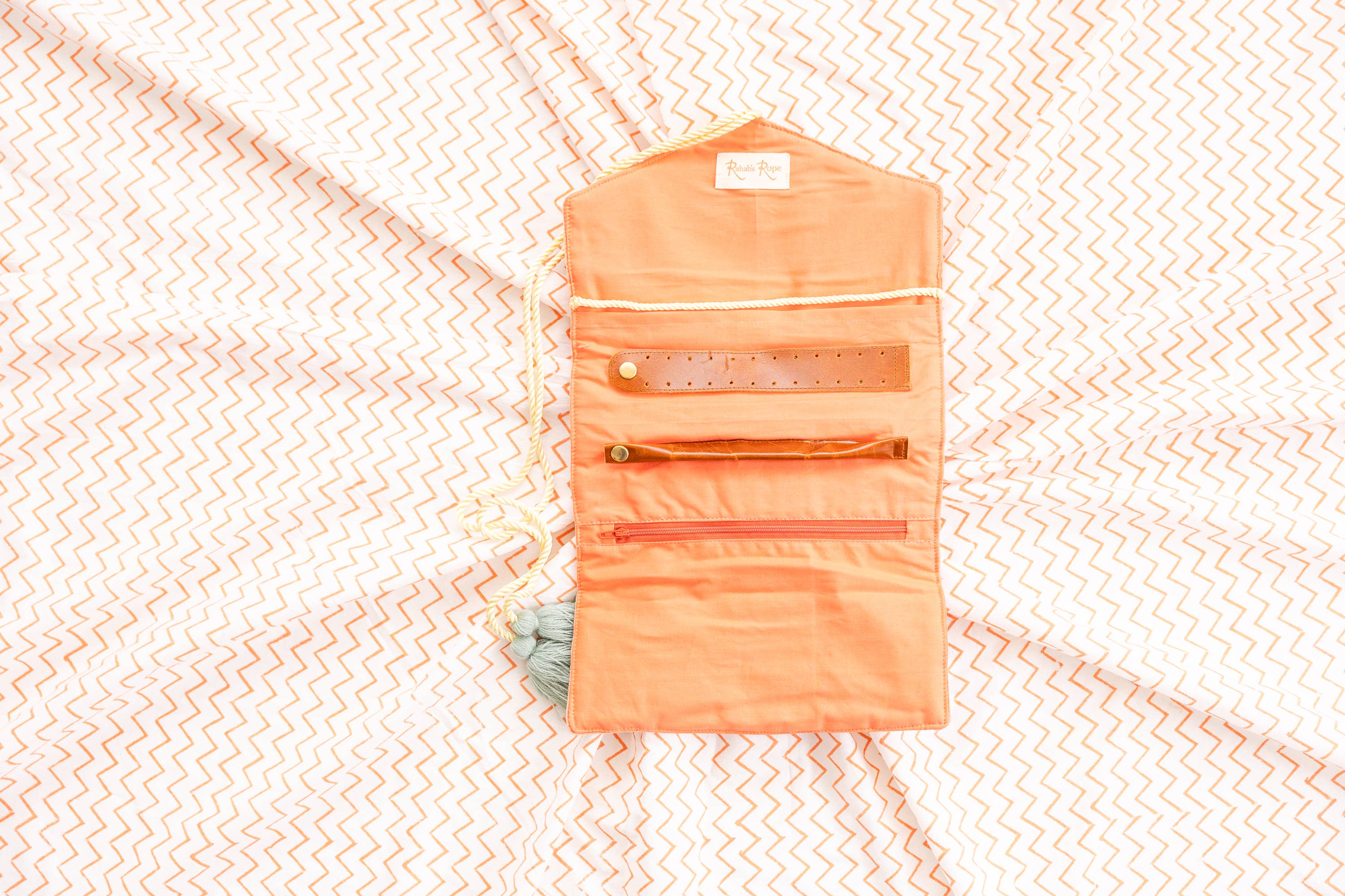 Rahab's Rope - Wholesale Jewelry Box/Organizer - Embroidered Velvet Jewelry Organizer-Coral3