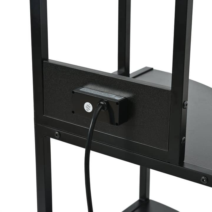 39F Inc. - Wholesale Free Standing Shelf - 5-Tier Black Corner Shelf with LED Light and USB Plug15
