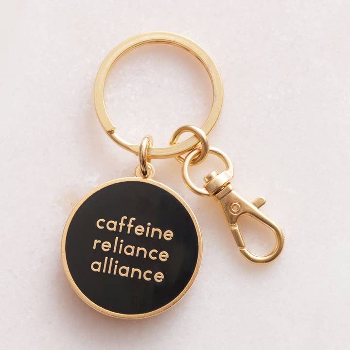 Alphabet Bags – Engroshandel Nøglering - Dame – Caffeine Reliance Alliance - emalje nøglering0