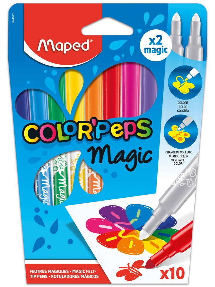 Color'Peps Magic Color-Change Markers x8 + 2 Revealer Marker for wholesale by Maped Helix USA