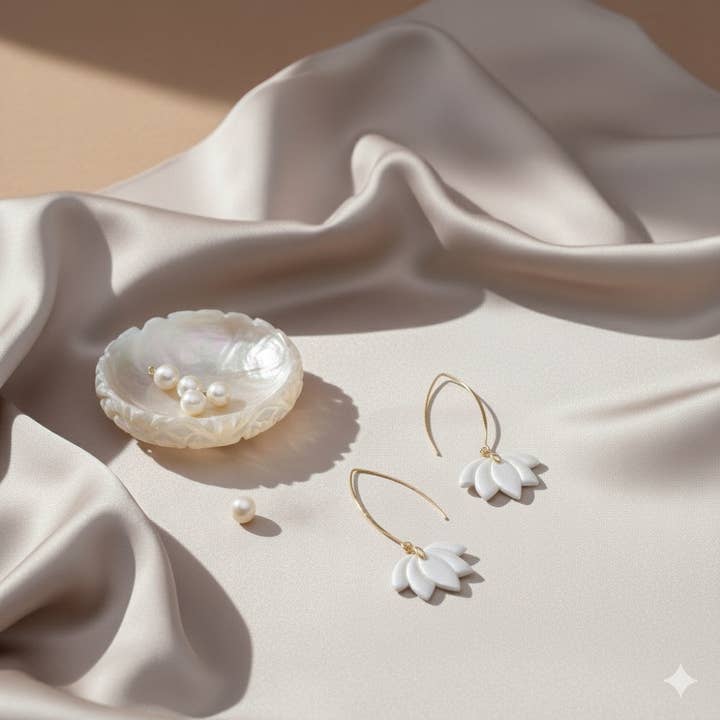 Duestelle Italia - Wholesale Dangle Earrings - FIOR DI LOTO - 18K Gold Plated pendant earrings6