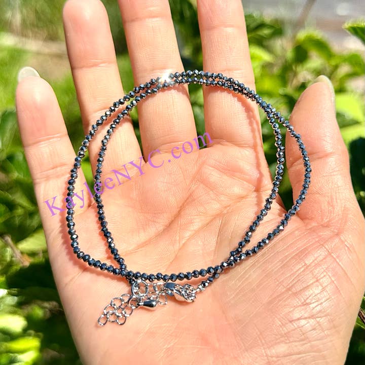 KayleeNYC - Vente Collier de perles - Colliers en cristaux de 2 mm à énergie de guérison par térahertz2