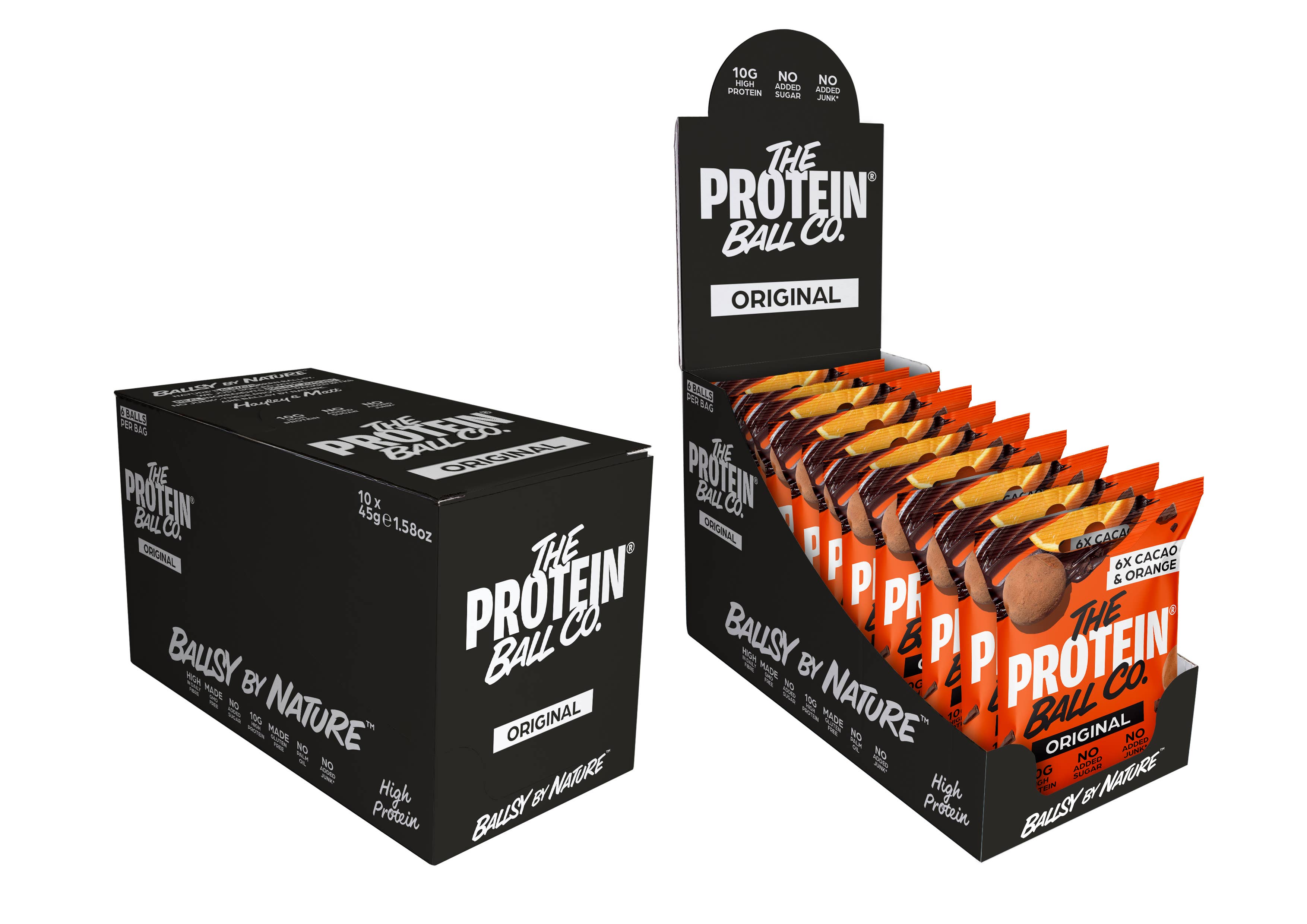 The Protein Ball Co – wholesale Snack bar – CACAO & ORANGE- High Protein  Balls  - 10 x 45g2