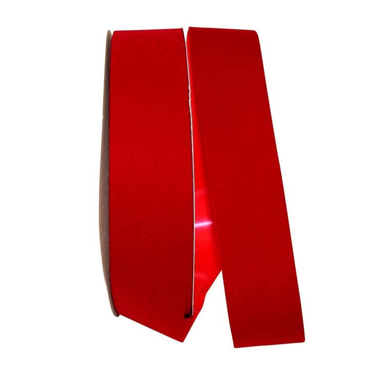 2-1/2 pouce Velours - Polypro - Rouge de vacances 635 pour la vente par RELIANT RIBBON