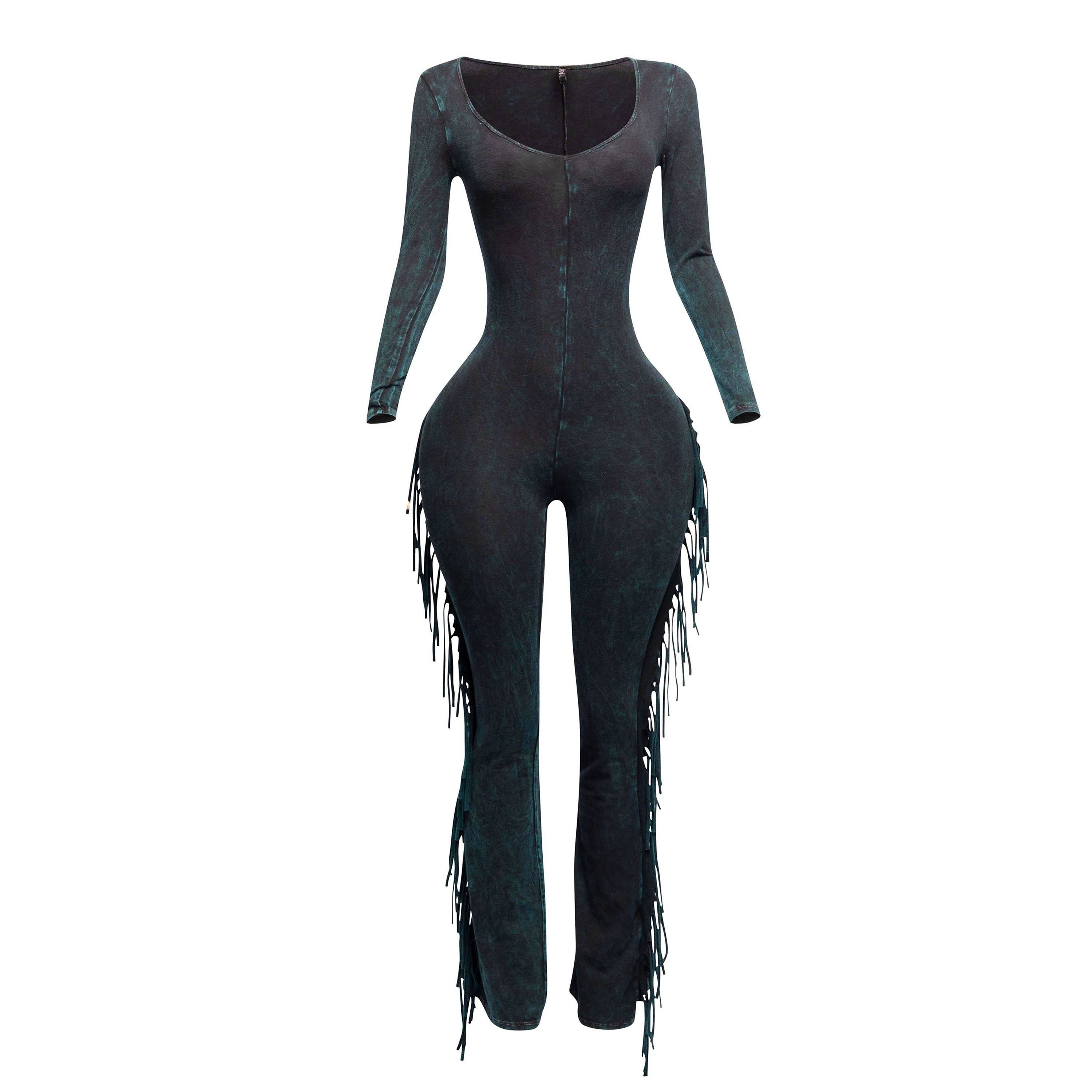 DORCAS - Wholesale Jumpsuit - Women's - Mineral washed fringed jumpsuit12