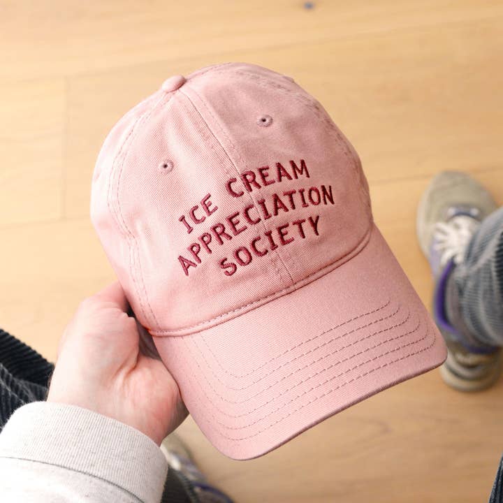 Alphabet Bags - Wholesale Baseball cap – Unisex - Ice Cream Appreciation Society - Cotton Baseball Cap - Dusty Rose1